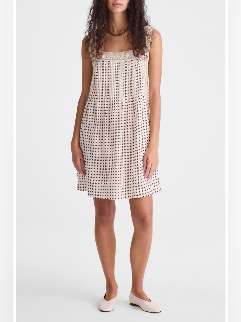 Madewell Sophie Cotton Voile Minidress Vintage Ivory Geometric Print NWT M
